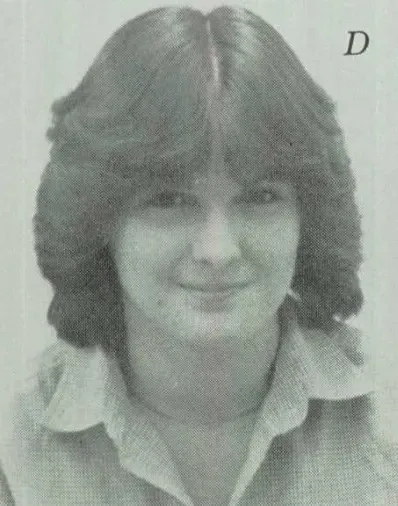 Yearbook photo of Lana Pelletier from 1982.