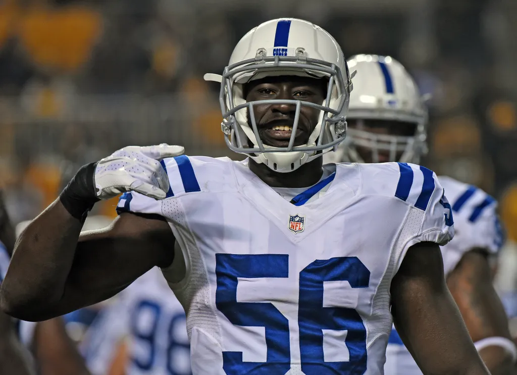 Linebacker Daniel Adongo #56 of the Indianapolis Colts in uniform.