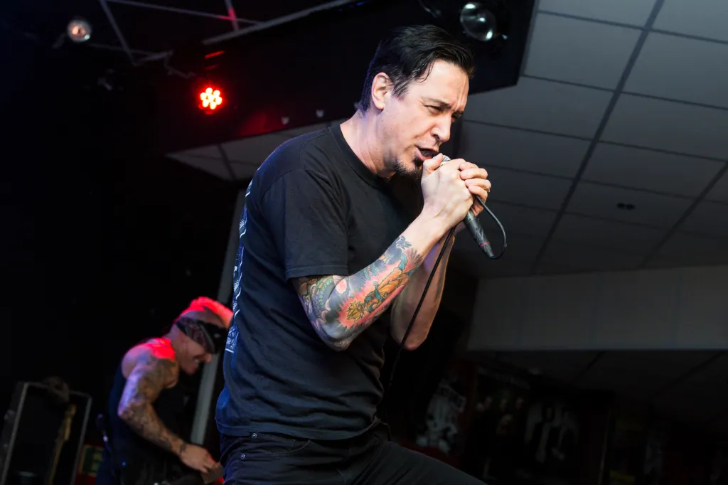 Lou Koller of Sick Of It All performs on stage.