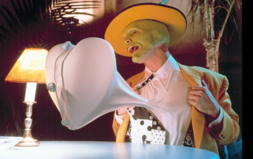 The Mask with his heart bursting out of his chest.
