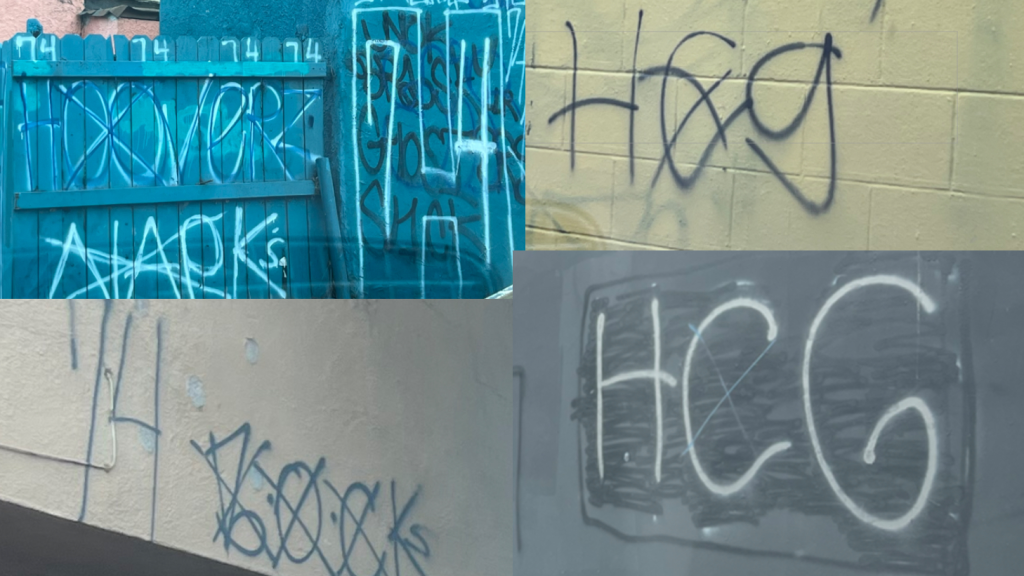 Collage of graffiti images, including