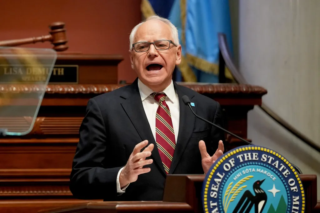 Minnesota Gov. Tim Walz delivering the final State of the State speech of his term.