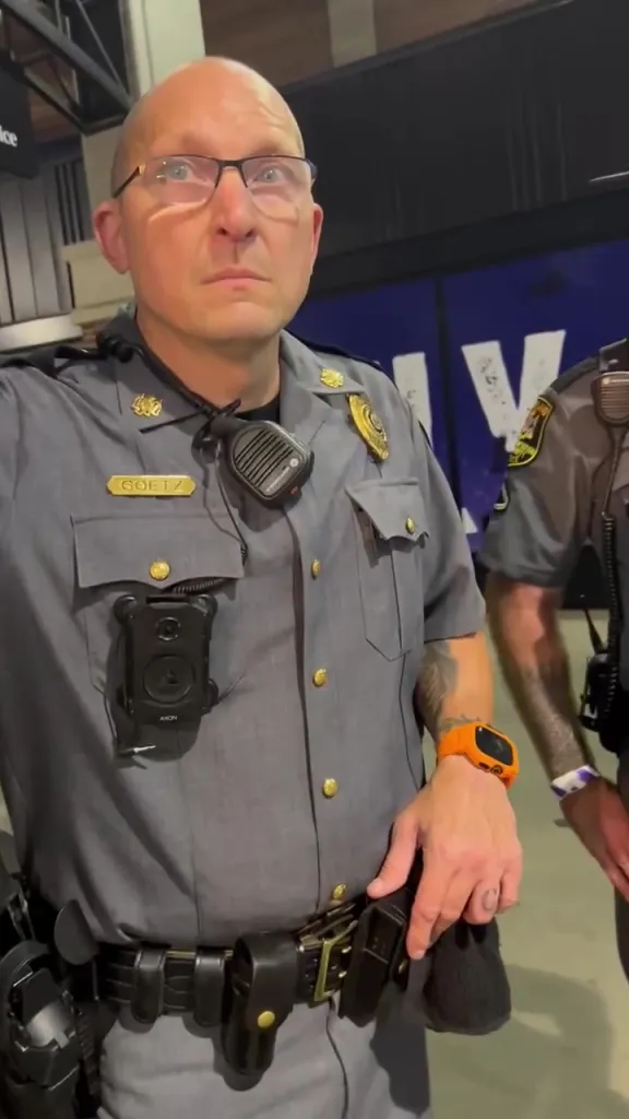 A male police officer with the name