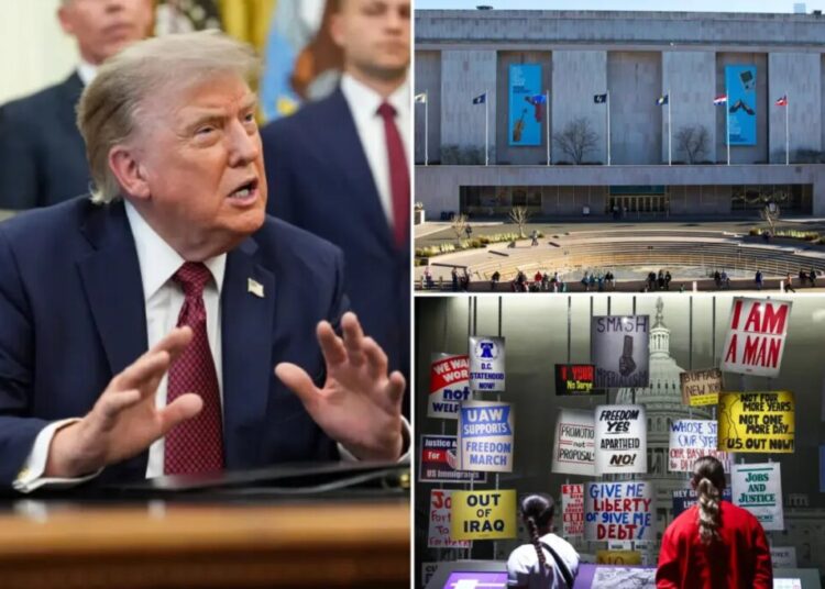 Trump orders signs outside Smithsonian museum amid row over its depiction of American history