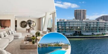 Inside a new $23.5M Florida penthouse with a private pool — in the first new building built on a private Miami island in 47 years
