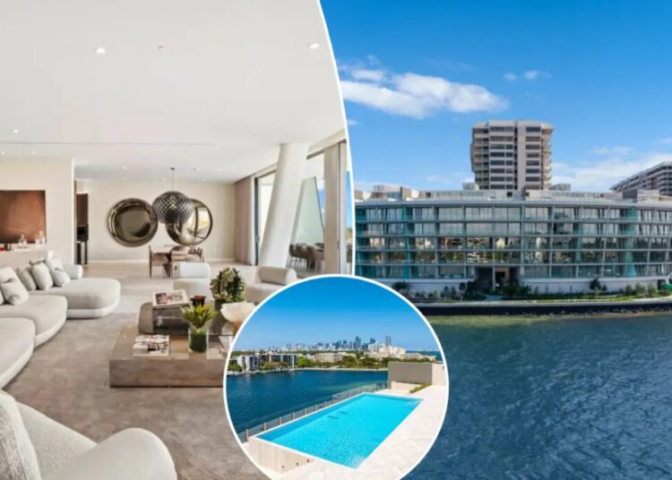 Inside a new $23.5M Florida penthouse with a private pool — in the first new building built on a private Miami island in 47 years