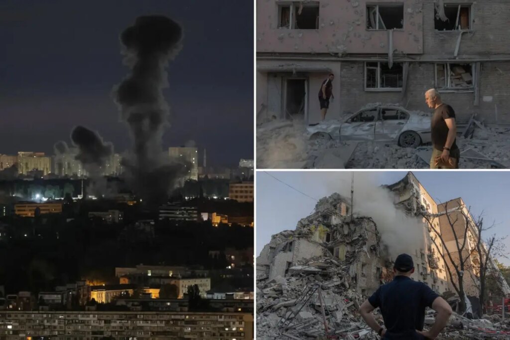 Russian missiles and drones kill 8 and cause damage across Ukraine capital