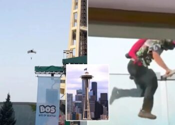Daredevil BASE jumpers spark Space Needle scare after pulling off illegal stunt