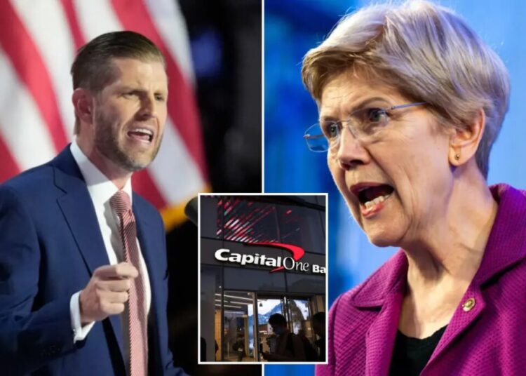 Sen. Elizabeth Warren presses Eric Trump for update on Capital One de-banking lawsuit