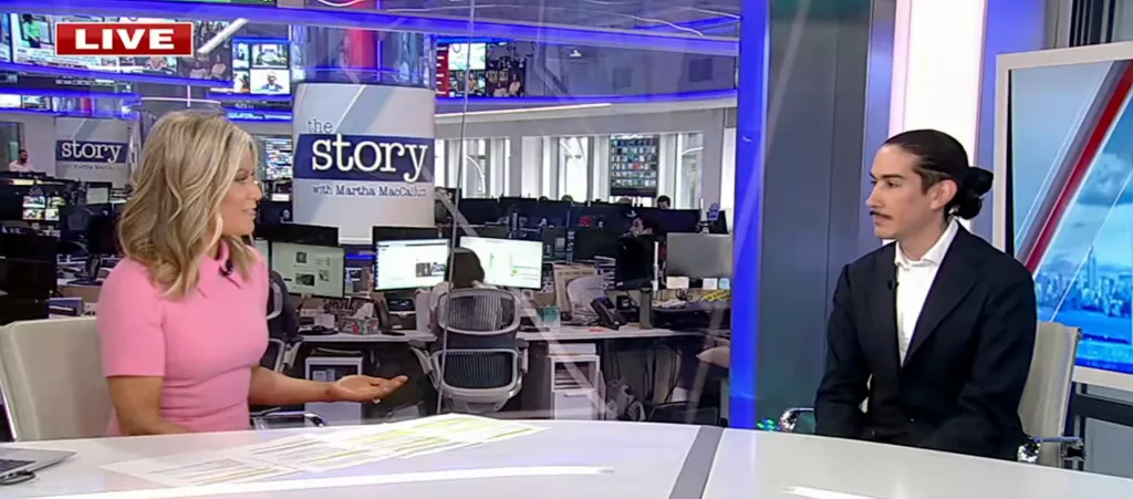 Gustavo Gordillo, NYC DSA co-chair, being interviewed on Fox News.