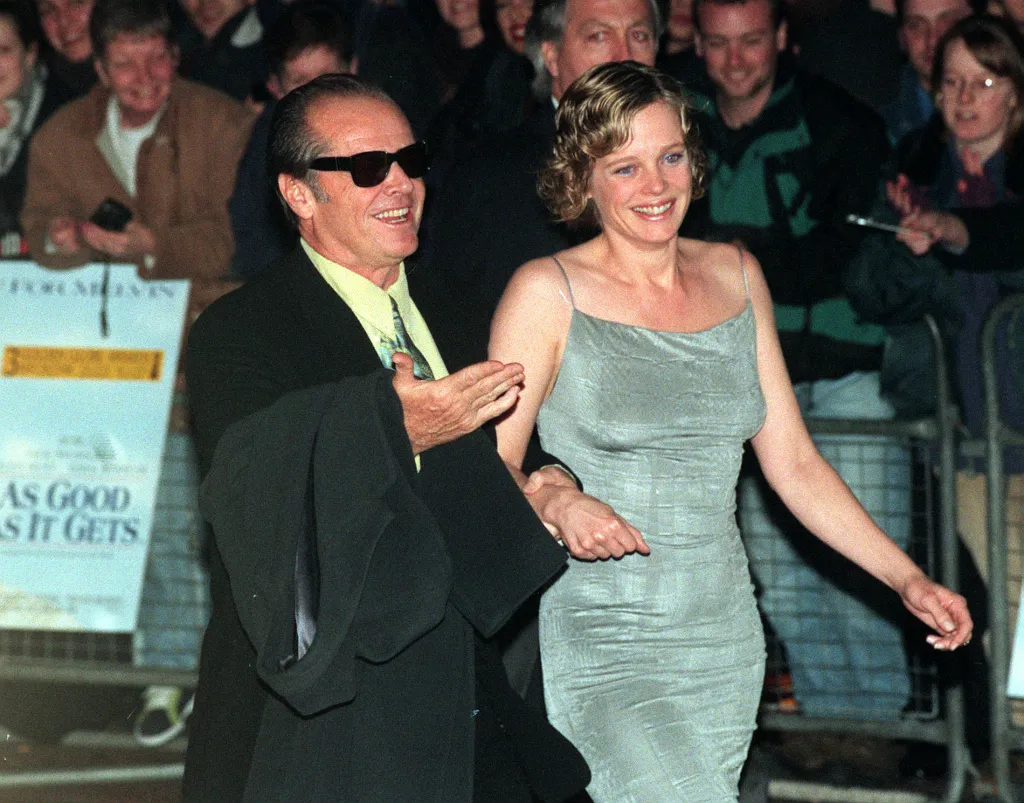 Jack Nicholson and Rebecca Broussard arriving at the London movie premiere of