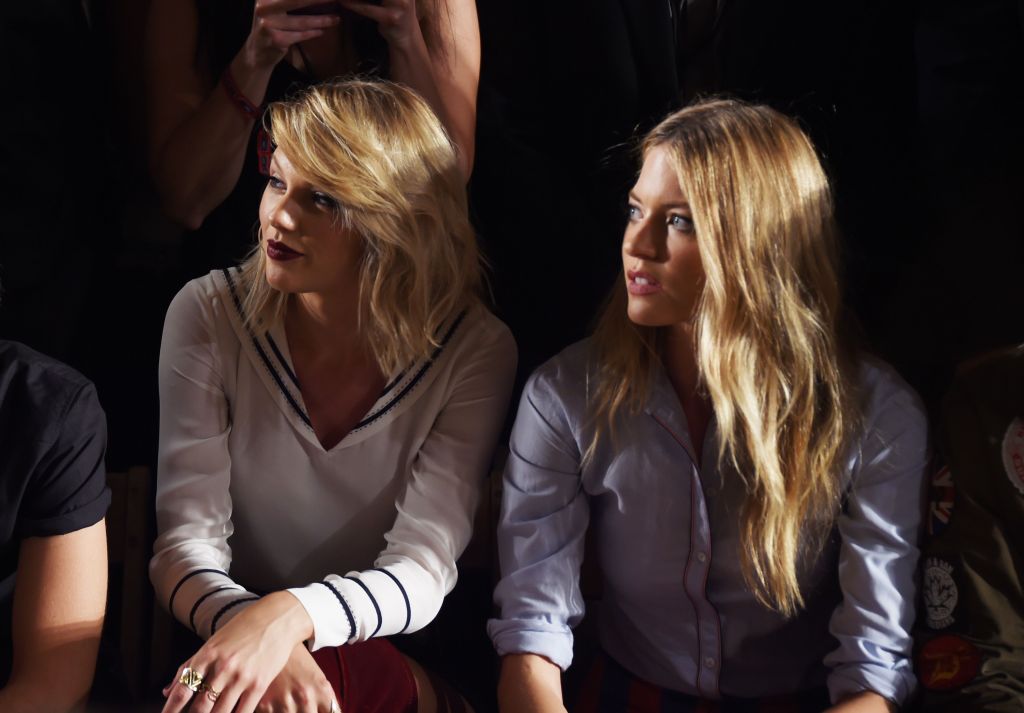 Taylor Swift and Martha Hunt in the front row of the Tommy Hilfiger show at New York Fashion Week.