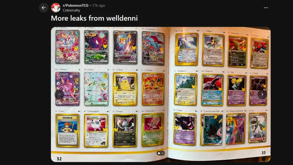 Pokémon TCG 30th Celebration Leaked Setlist 1