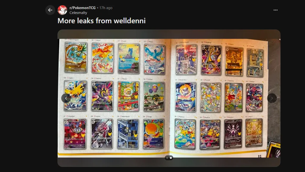 Pokémon TCG 30th Celebration Leaked Setlist 2