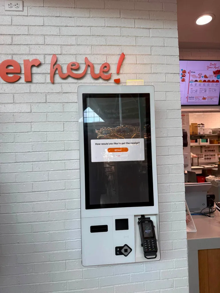 Popeye's self-service kiosk asking 
