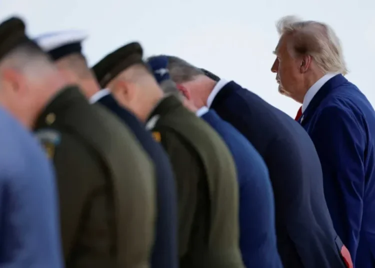 ‘Pathetic’ Trump blasted for just ‘staring off into the abyss’ at dignified transfer