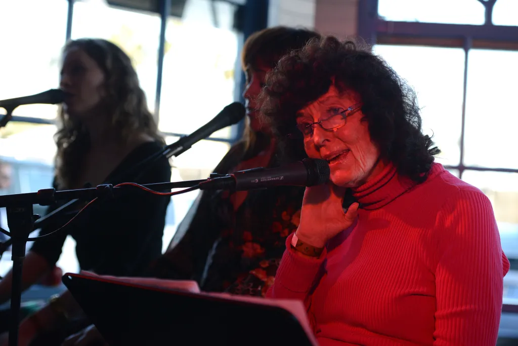 Psychedelic folk singer Linda Perhacs performs live onstage.