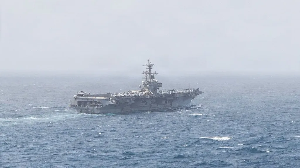 The USS George H.W. Bush sails in the Arabian Sea in a photo published on June 23, 2026.