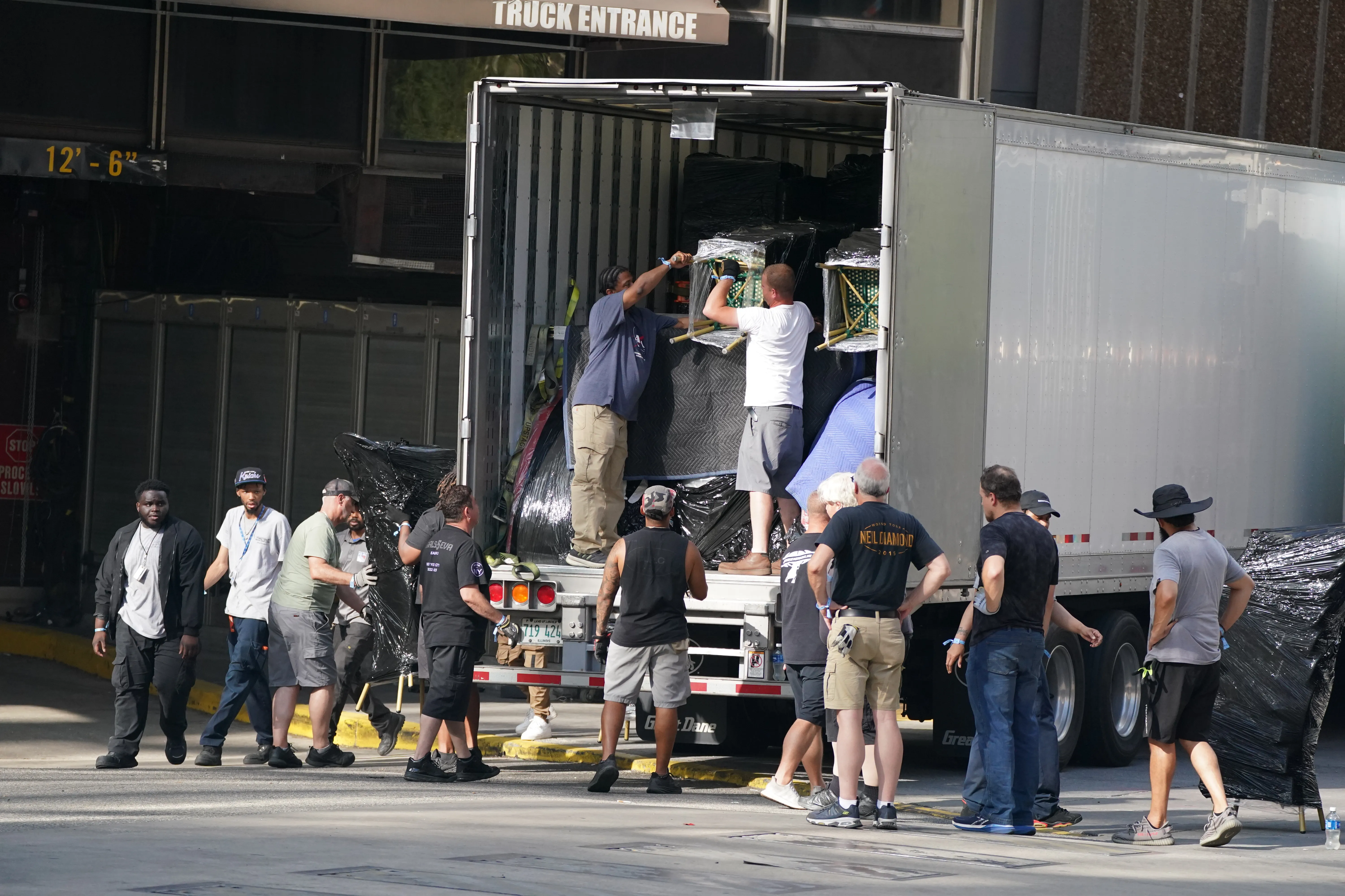 Scenes outside of Madison Square Garden.