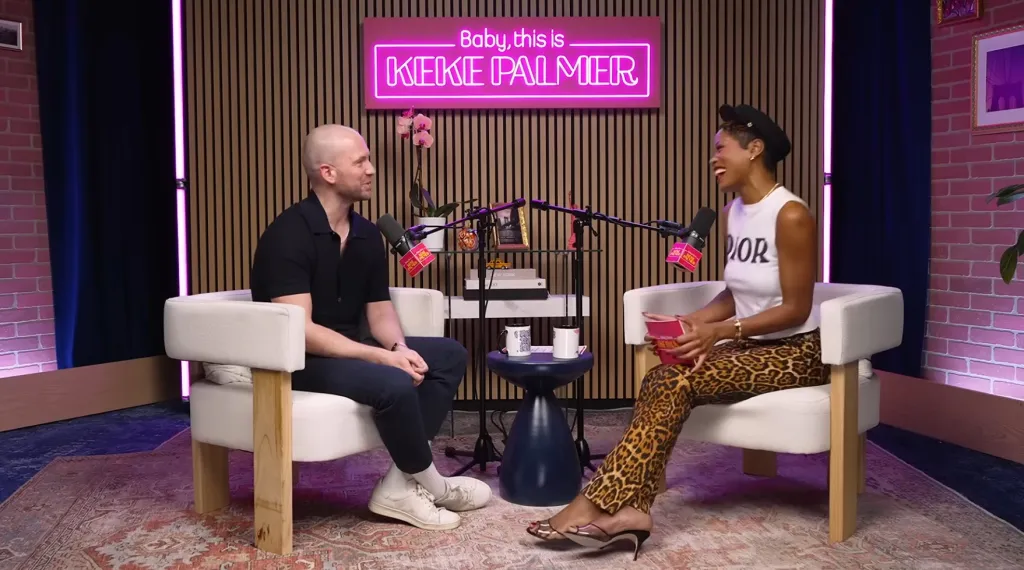 Sean Evans and Keke Palmer on a podcast.