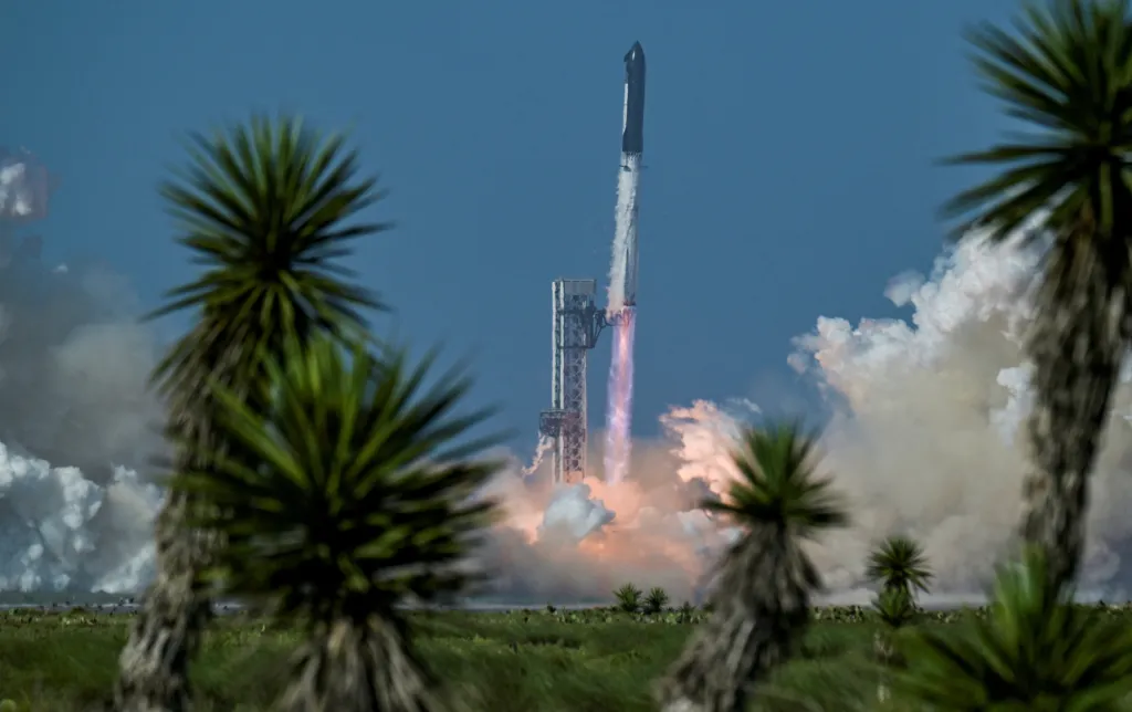 Starship launches from SpaceX's complex in Starbase, Texas, on July 24, 2026.
