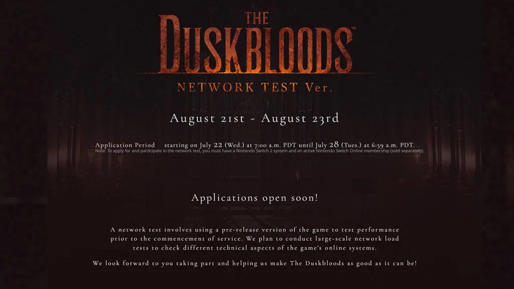 The Duskbloods Network Test Application