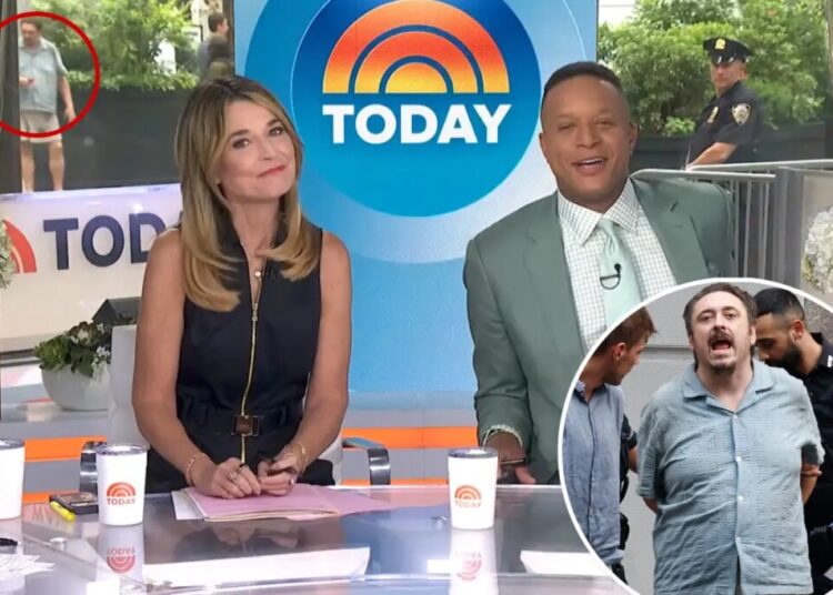‘Today’ show intruder spotted lurking behind Savannah Guthrie on live TV before storming studio