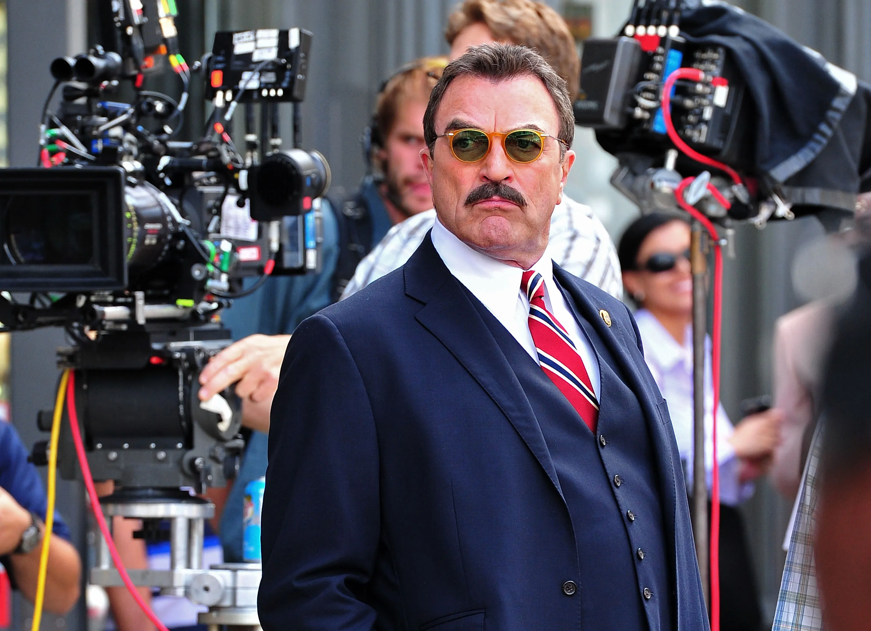 Tom Selleck filming