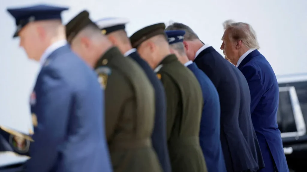 Trump criticized for his ‘clown car’ demeanor at Dover Air Force Base