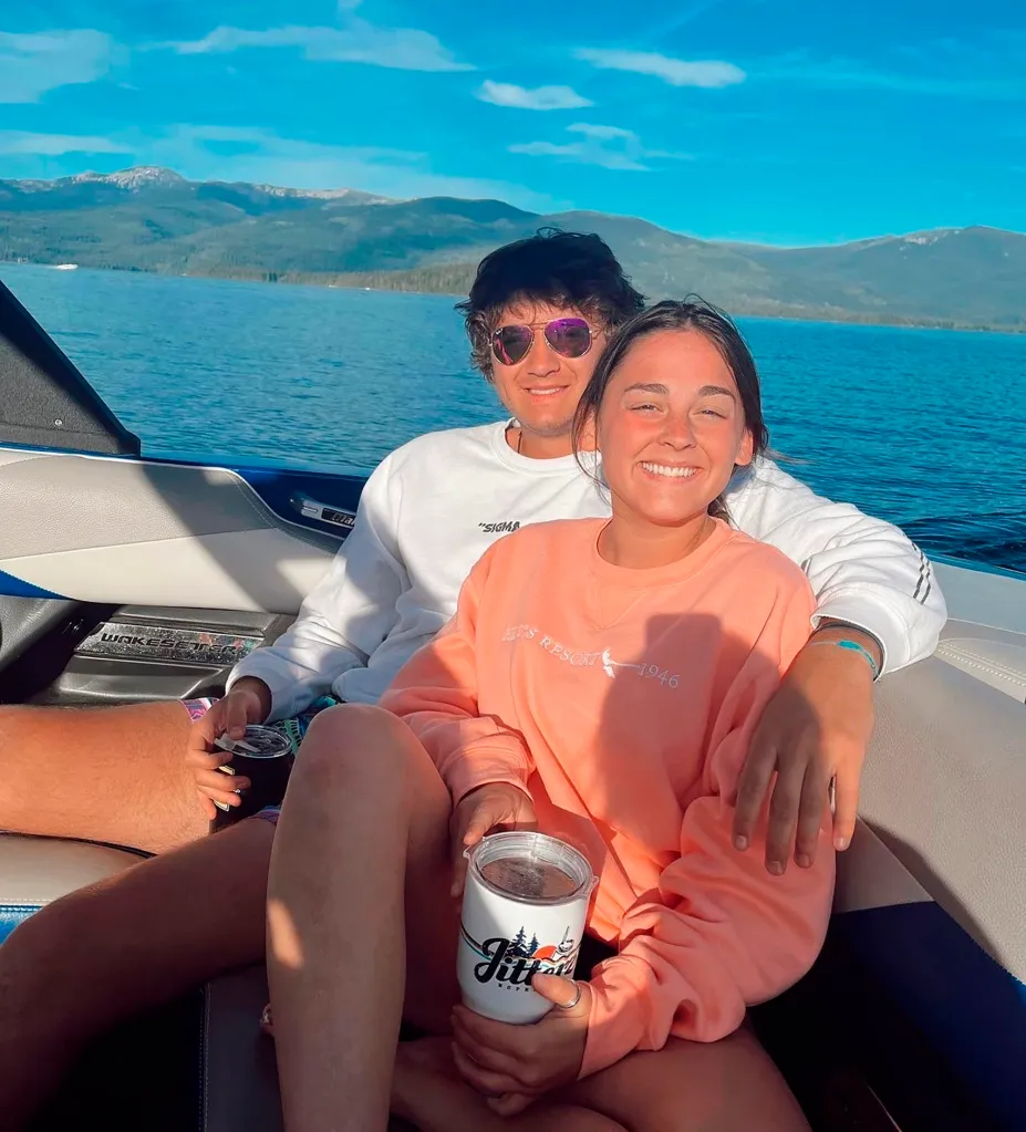 University of Idaho students Xana Kernodle and Ethan Chapin on a boat.