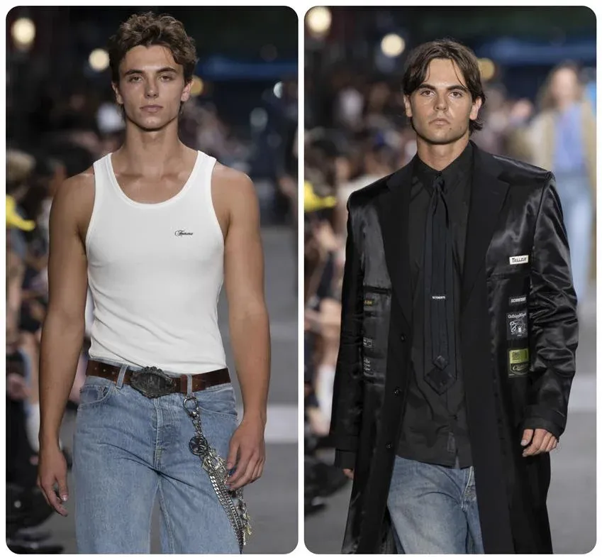 Jayden and Sean Preston Federline walk the runway during the Vetements Menswear Spring/Summer 2027 fashion show at Paris Fashion Week on June 26, 2026. Source: Getty