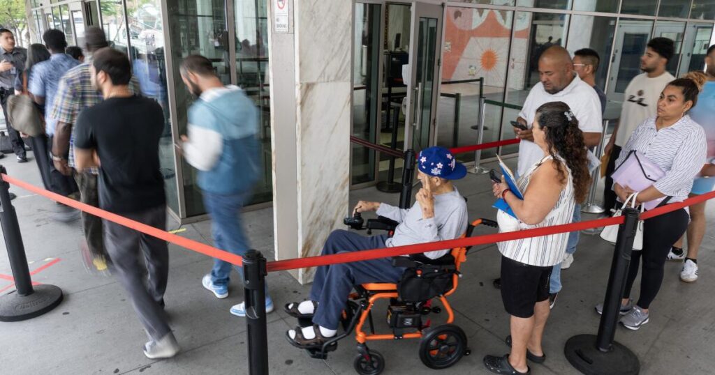 Chaos, long lines overwhelm L.A.’s immigration courts, leading to default deportation orders