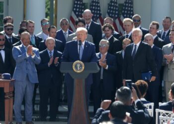 Dodgers visit Trump at White House to celebrate World Series win