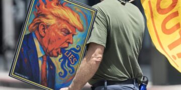 ‘It feels like it never ends — the evil’: Pasadena demonstrators protest ICE shootings