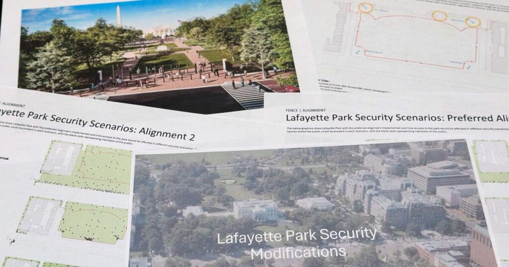 Federal panel reviews park fencing plan and White House visitor screening center