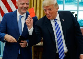 Protesters at World Cup final will hand out red cards for FIFA president and Trump