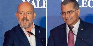 Becerra, Hilton give preview for reshaped California governor’s race in dueling L.A. speeches