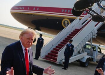 Retrofitted Qatari jet takes flight as Air Force One for Trump’s trip to North Dakota
