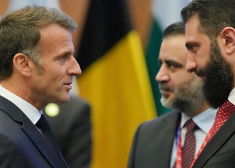 Macron arrives in Syria as first major Western leader to visit war-torn country under new leadership
