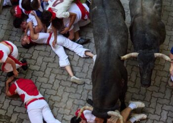 One runner gored in the face at Spain’s San Fermín bull run festival