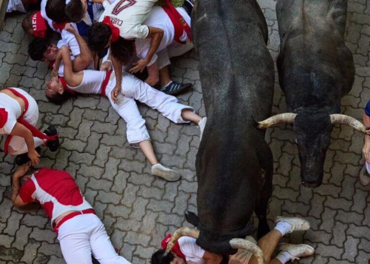 One runner gored in the face at Spain’s San Fermín bull run festival