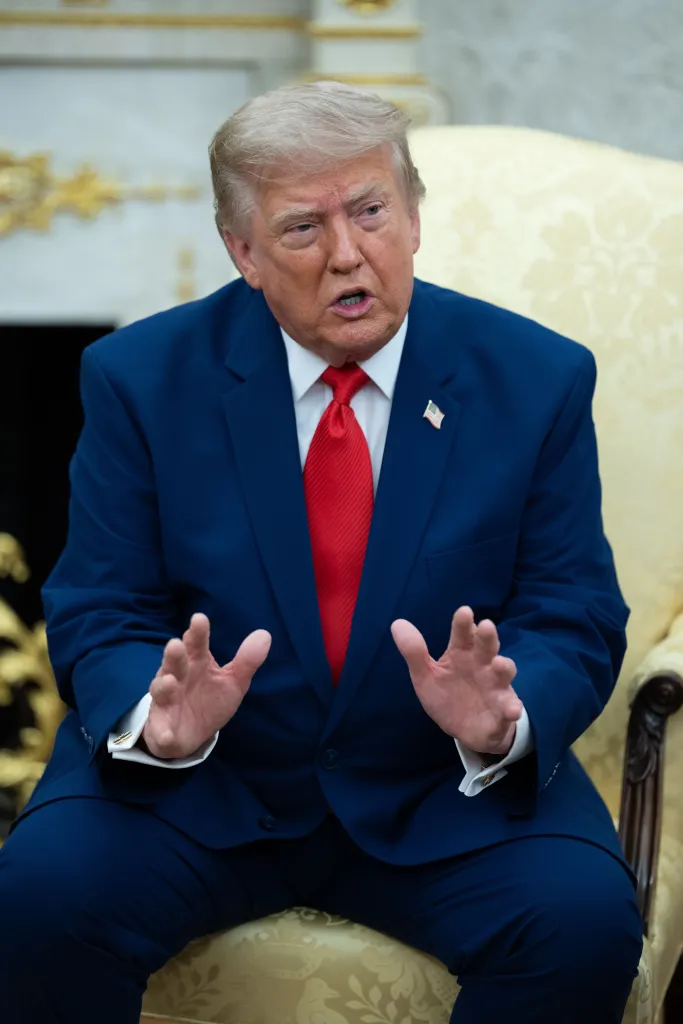 Donald Trump speaking during a meeting.