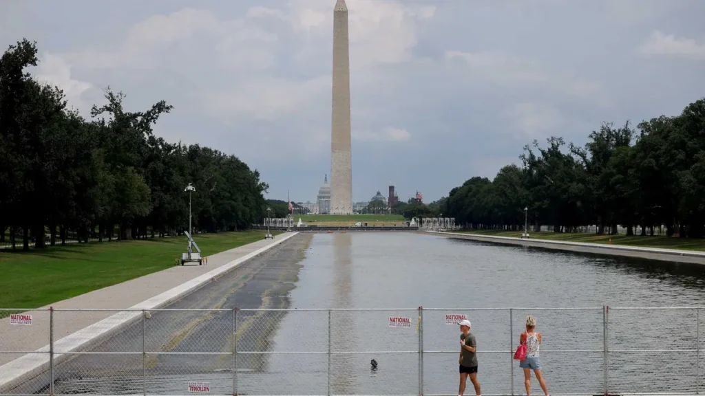 Drained Reflecting Pool probed by investigators as Trump ‘gash’ claim in doubt