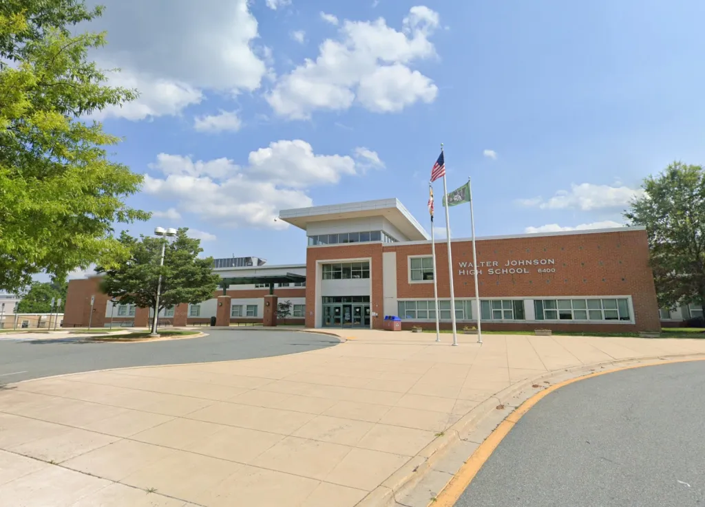 According to Montgomery County police, the investigation began after two students discovered a video camera in the control booth of Walter Johnson High School's theater April 7.