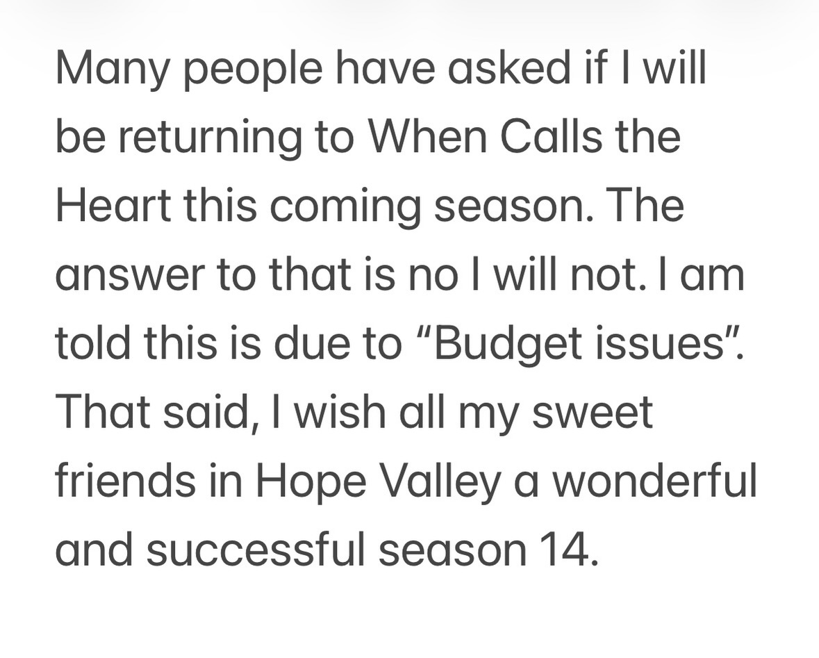 Melissa Gilbert's statement about leaving 