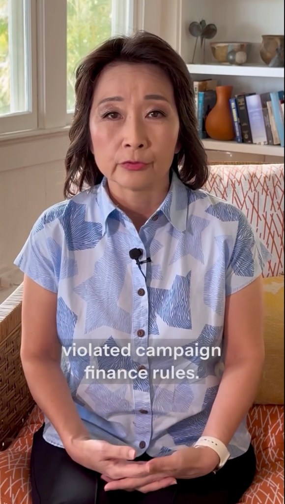 Sylvia Luke speaking in a video, with text overlay: 