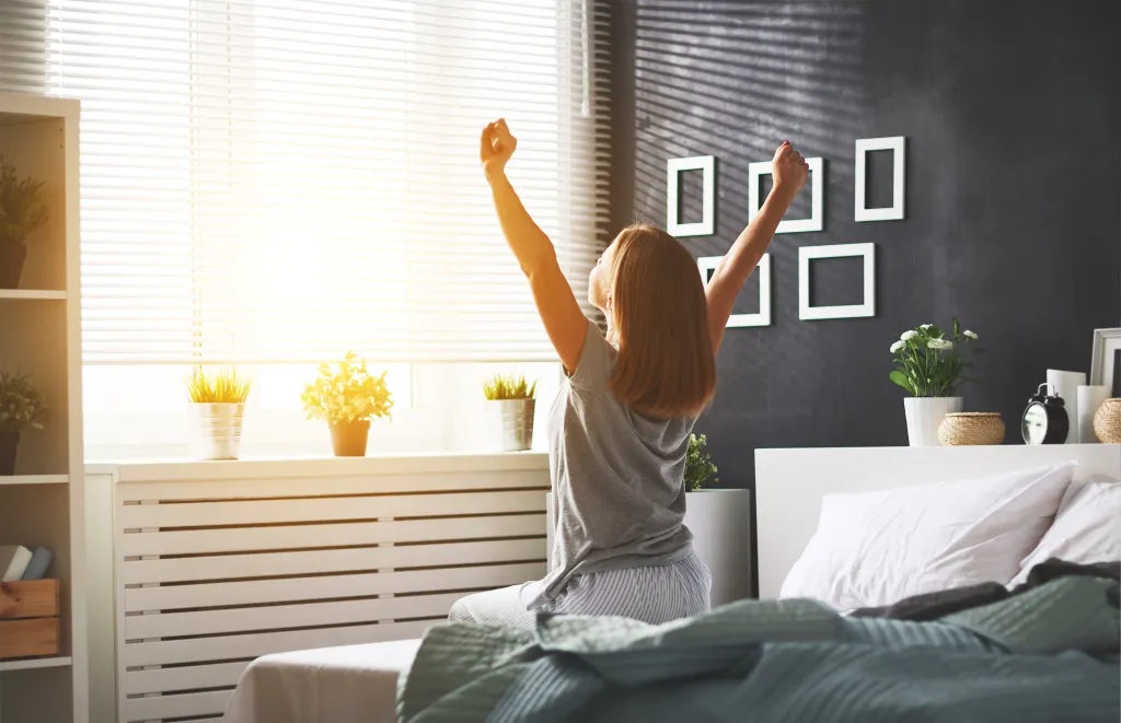 Avoiding bright light during the last couple of hours before bedtime and maintaining a consistent wake-up time each morning can also support healthy sleep.