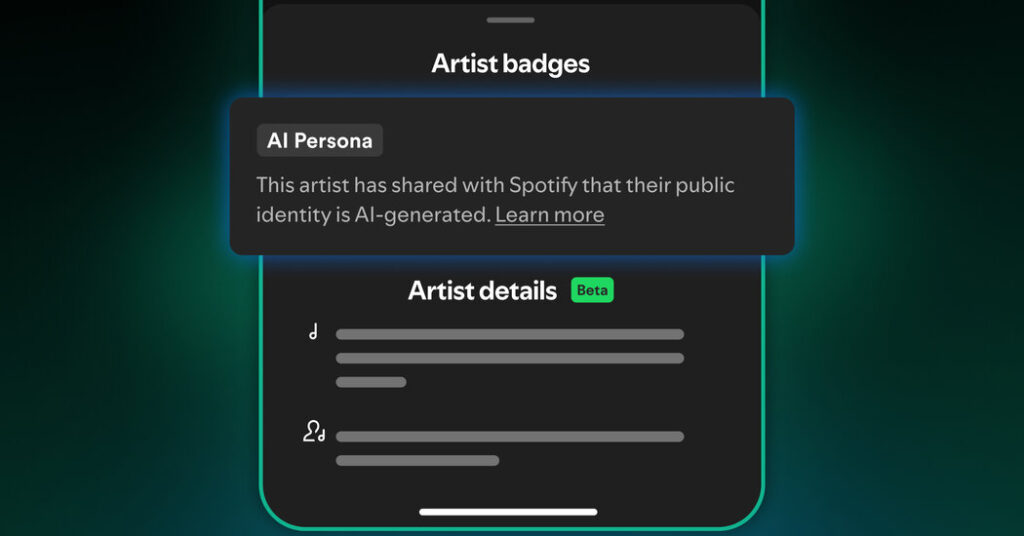 Spotify Will Label A.I. Artists and Avoid Recommending Them