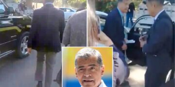 Awkward moment Xavier Becerra ducks reporters after slipping out of press conference at state Capitol