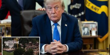 Trump posts image of fortified ‘drone port’ atop White House ballroom in rebuke to judges